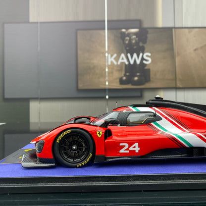 looksmart 1/18 Ferrari 499P Modificata #24 Red Simulation Car Model！looksmart 1/18 Ferrari 499P 2023 Le Mans Victory No. 51 Red Simulation Car Model