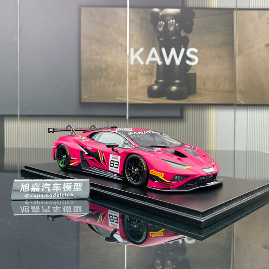 SPARK 1/18 Lamborghini Huracan GT3 EV02 Iron Dames Team 2023 Spa Endurance Race No. 83 Pink Simulation Car Model Ornament