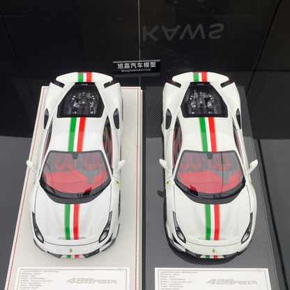 DM 1/18 Ferrari 488 pista resin fully opened fluorescent limited edition car model ornaments