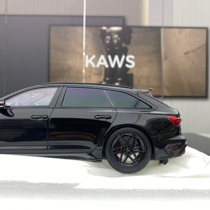 Adorno de coche de simulación Audi RS6 en olla de cocción lenta negra TopSpeed ​​1/18 ABT