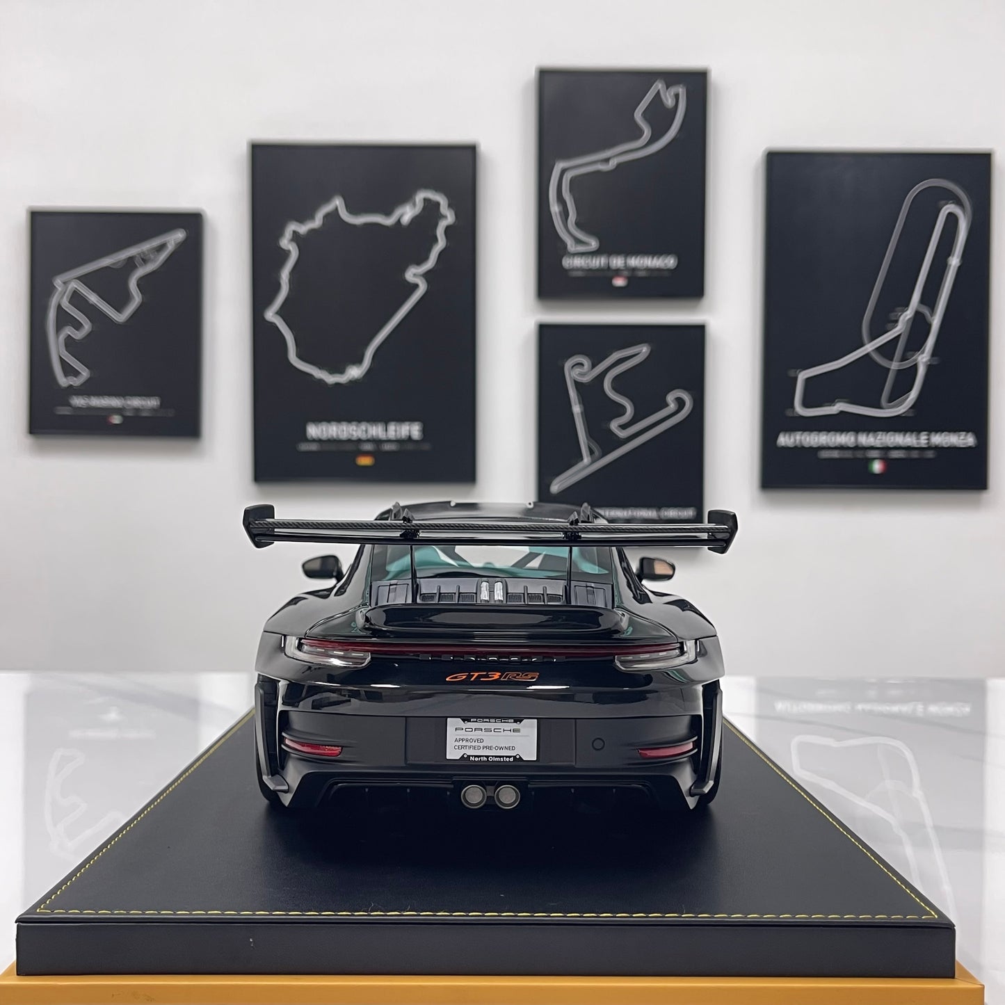 IVY 1/12 Porsche 992 GT3 RS Black with Orange Wheels Limited Edition Model Car