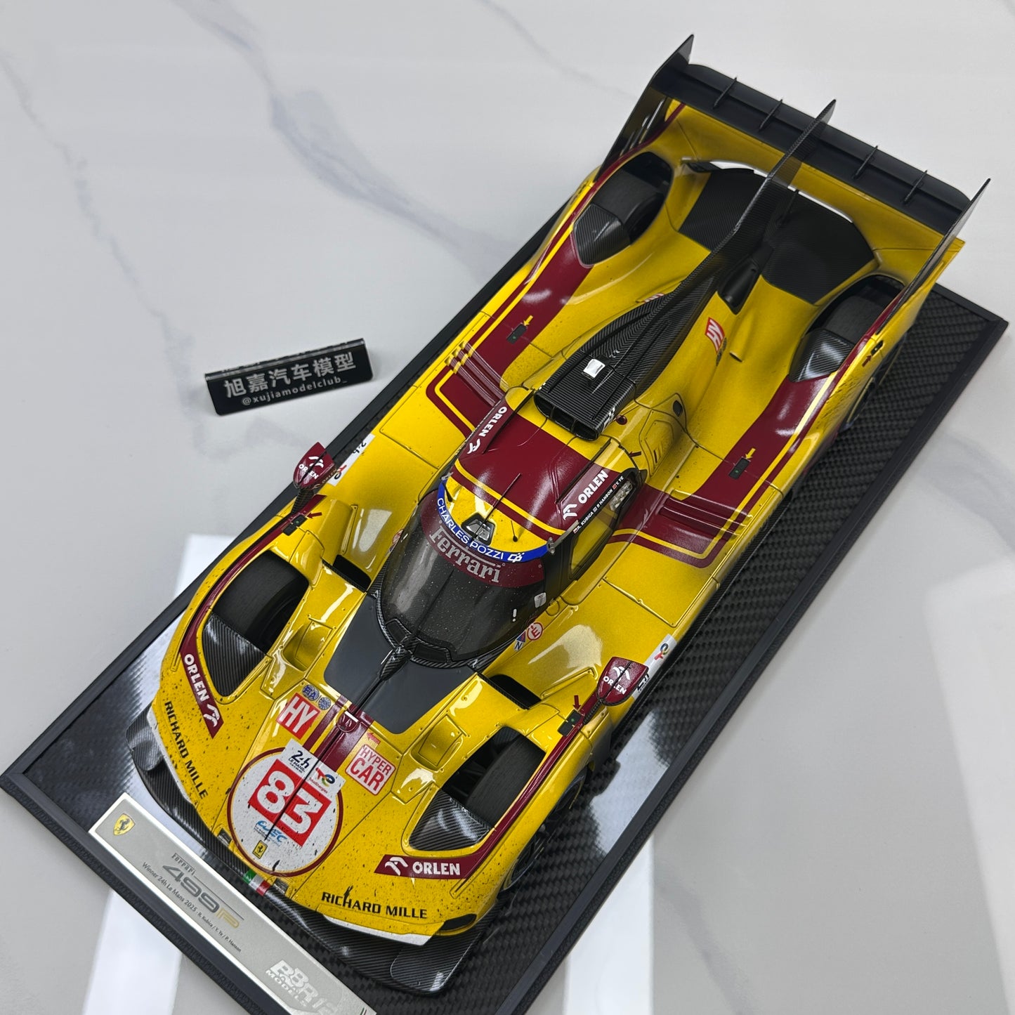 BBR 1/12 Ferrari 499P Le Mans 2025 - Ye Yifei's championship sprint in dirty form - Le Mans #83 - BBR1228Cdirty