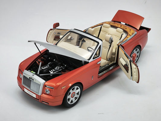 Kyosho 1/18 Rolls-Royce Phantom Drophead Coupe orange alloy car model
