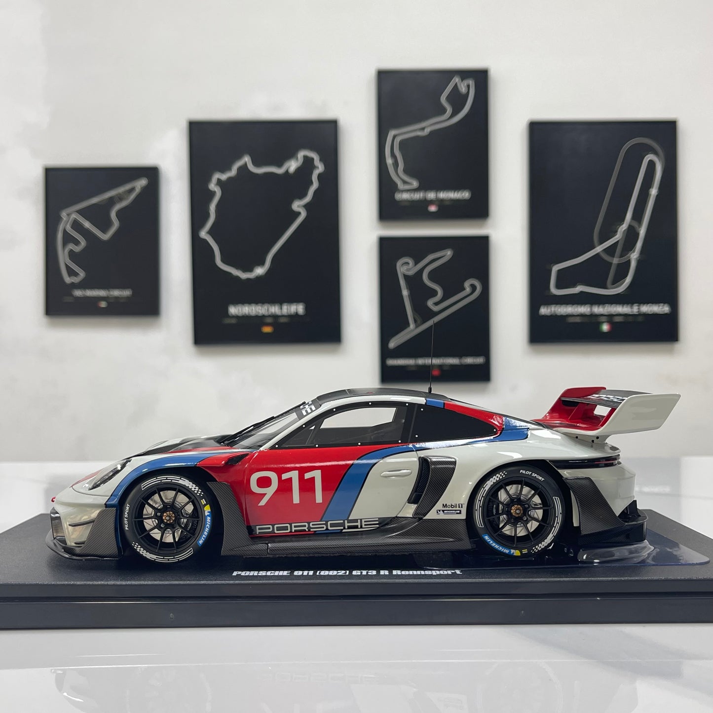 GT Spirit 1/18 Porsche 911 (992) GT3 R Rennsport White/Red Livery GT495