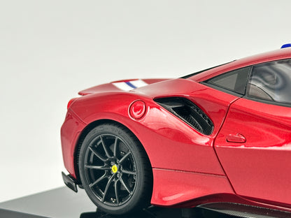 Amalgam 1/18 Ferrari 488 Pista Metallic Red Scale Model Car