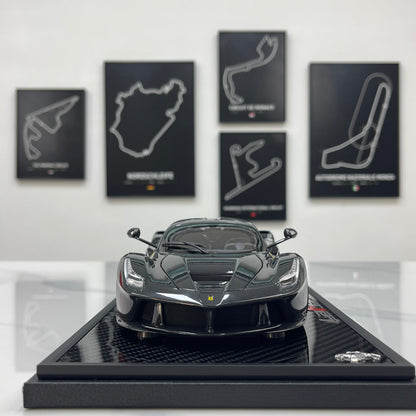 BBR 1/18 Ferrari LaFerrari, Alloy Alloy Fully Open, Carbon Fiber Sole, Black Knight BBR182244A