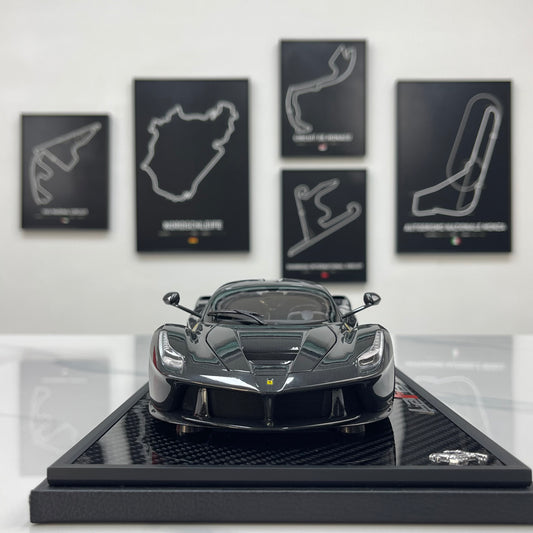 BBR 1/18 Ferrari LaFerrari, Alloy Alloy Fully Open, Carbon Fiber Sole, Black Knight BBR182244A