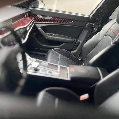 Adorno de coche de simulación Audi RS6 en olla de cocción lenta negra TopSpeed ​​1/18 ABT