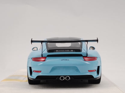 MAKEUP 1/18 Porsche 991.2 GT3RS WEISSACH PACKAGE 2018 Gulf Blue Carbon Fiber Cover Simulation Model Car EML072C
