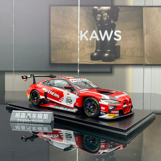 SPARK 1/18 BMW M4 GT3 WRT Team 2023 Spa Endurance Race No. 32 Red Paint Simulation Car Model Ornament