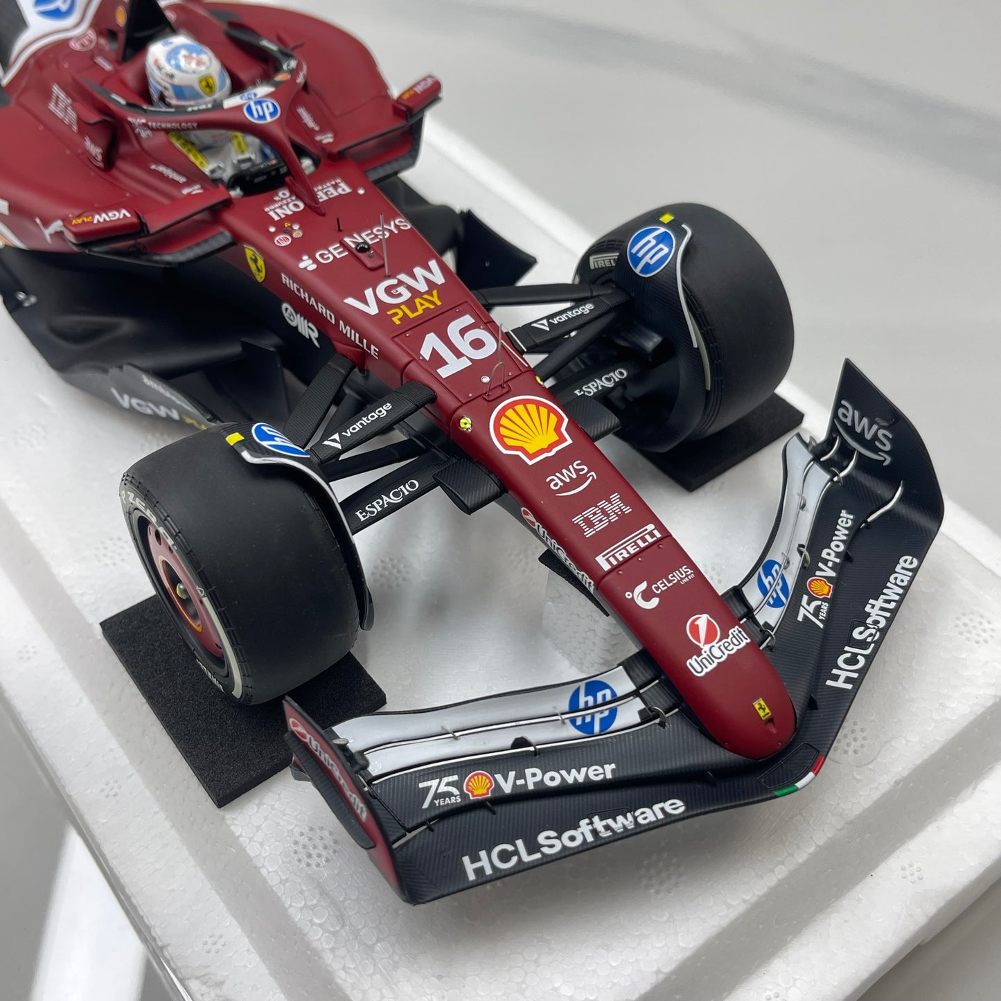 BBR 1:18 Ferrari SF25 F1 Car — Monaco GP 2nd Place (#16) — P18267C16