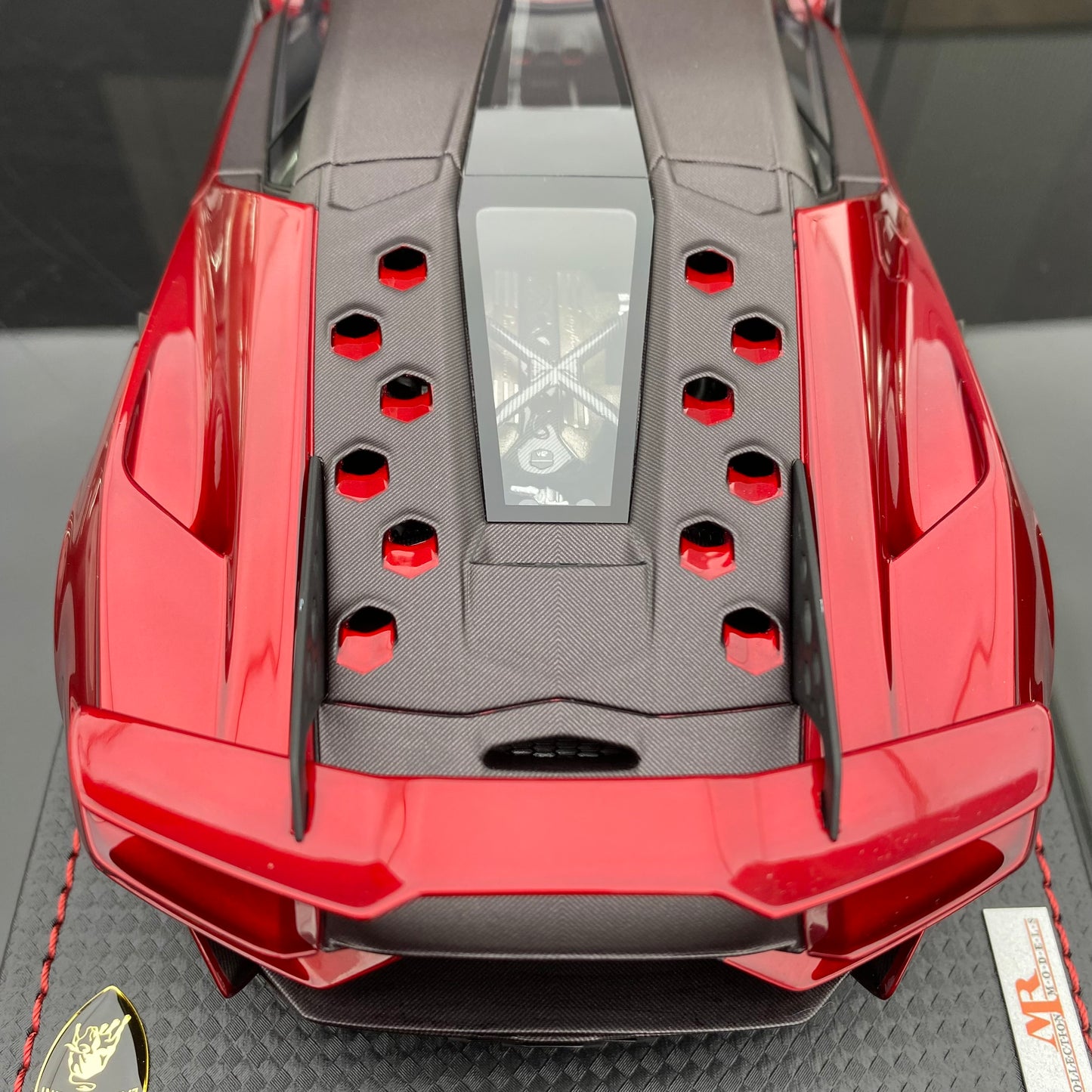 MR 1/18 Lamborghini Invencible coche deportivo con techo rígido rojo metalizado modelo de coche de edición limitada
