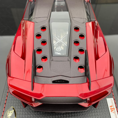 MR 1/18 Lamborghini Invencible coche deportivo con techo rígido rojo metalizado modelo de coche de edición limitada
