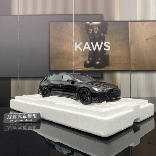 TopSpeed 1/18 ABT Audi RS6 Black Audi Crock Pot RS6 Simulation Car Model Ornament
