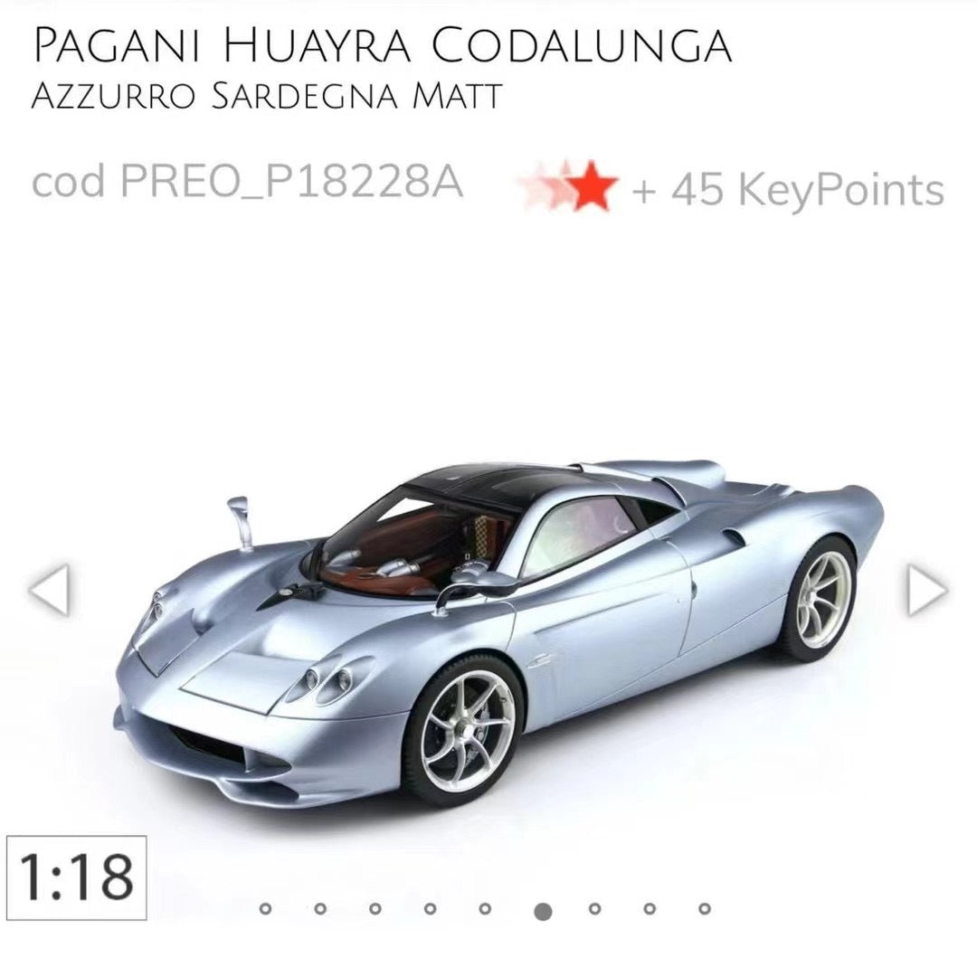 BBR 1/18 Pagani Huayra Codalunga
Azzurro Sardegna Matt