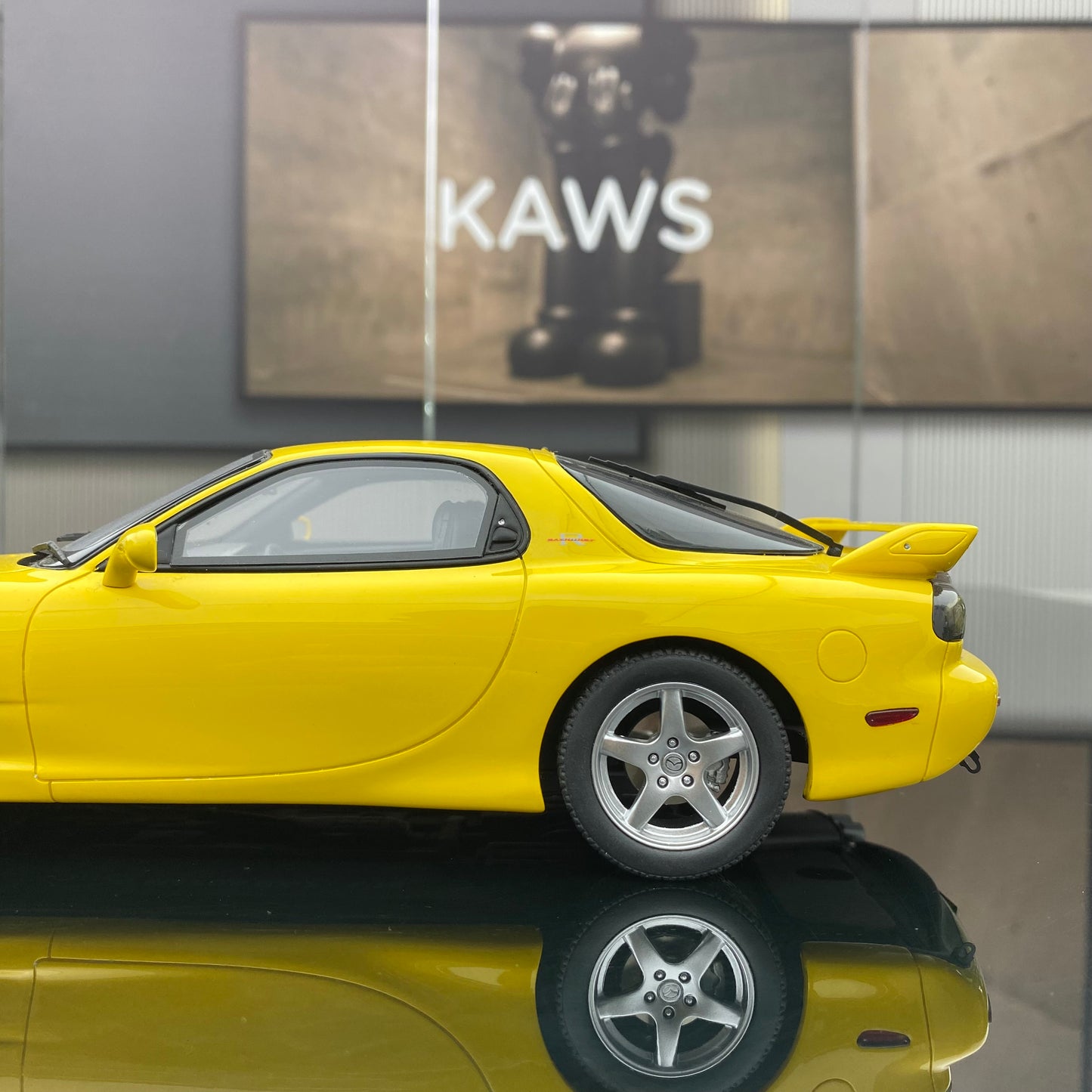 OTTO 1/18 Mazda RX7 FD TYRE R yellow limited edition car model ornament gift