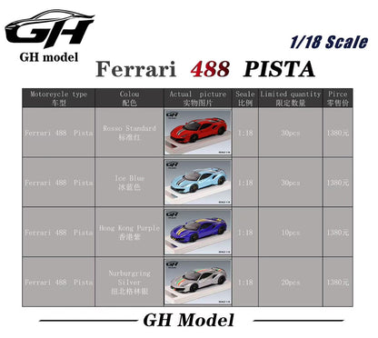 GH Model 1/18 Ferrari 488pista Limited Edition Model Figurine