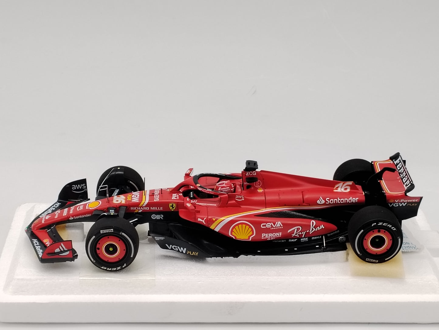BBR 1/18 Ferrari SF-24 Charles Leclerc Australia GP 2024, Red, Simulation Car Model