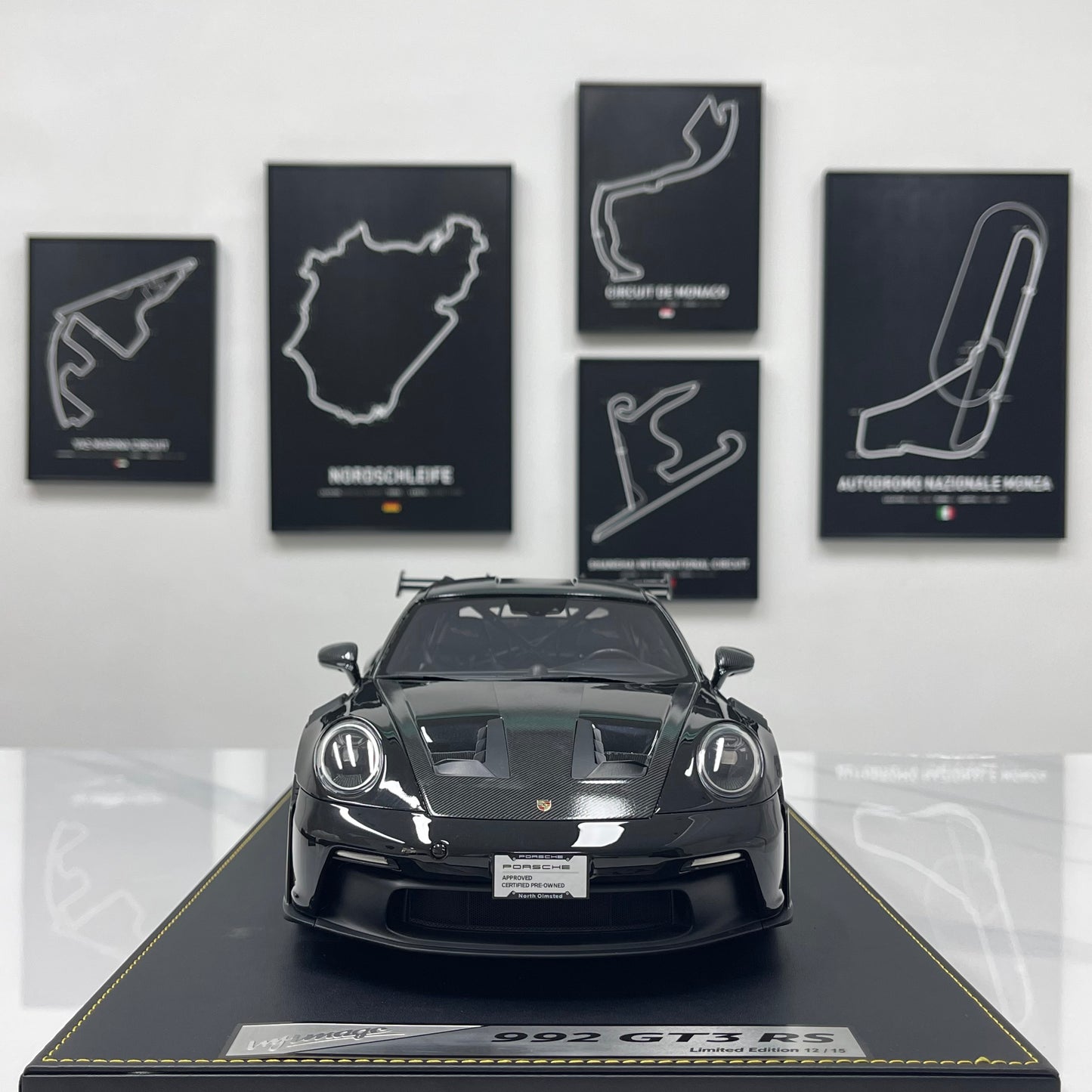 IVY 1/12 Porsche 992 GT3 RS Black with Orange Wheels Limited Edition Model Car