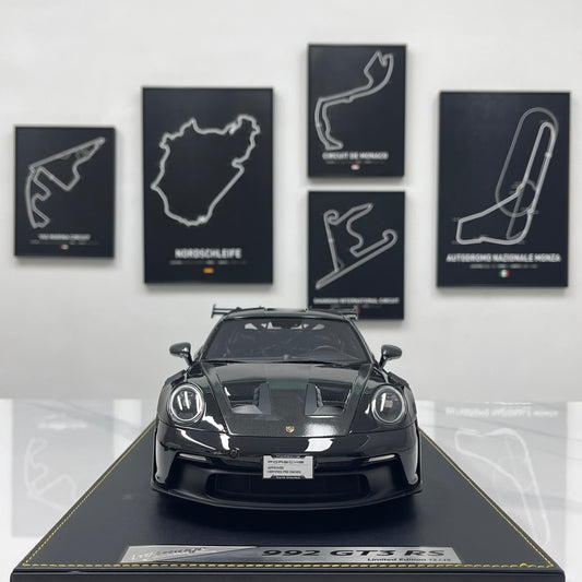 IVY 1/12 Porsche 992 GT3 RS Black with Orange Wheels Limited Edition Model Car