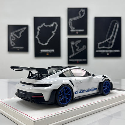 GH MODEL 1/18 Porsche 992 GT3RS, Sky Grey Limited Edition Model Car Figurine