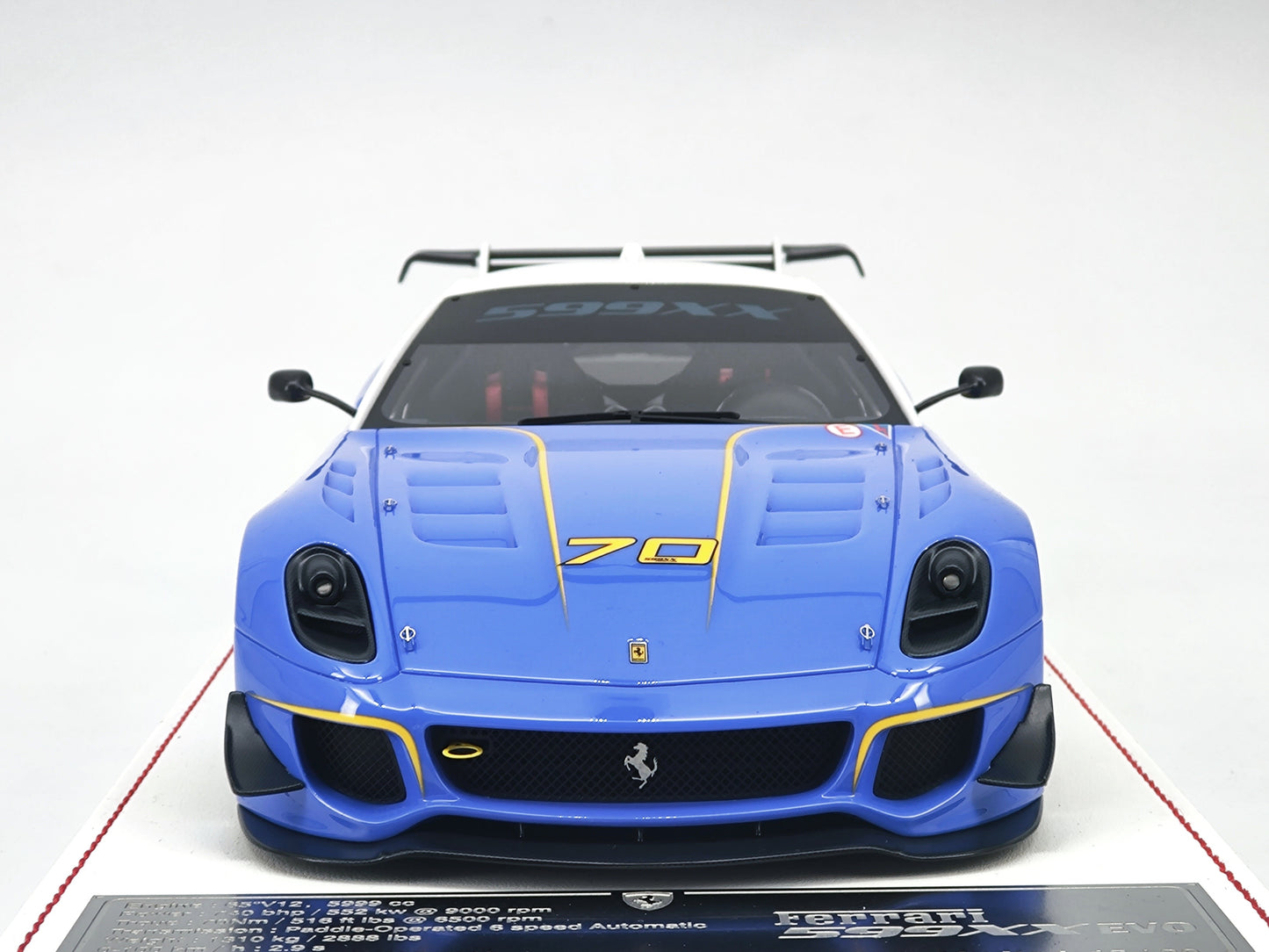 DG 1/18 Ferrari 599 XX EVO #70 Blue Simulation Car Model