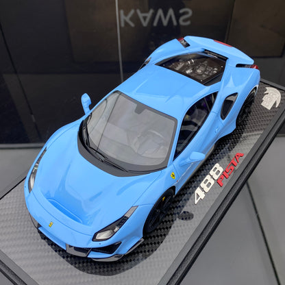 BBR 1/18 Ferrari 488 Pista Plata Blue limited edition car model ornaments