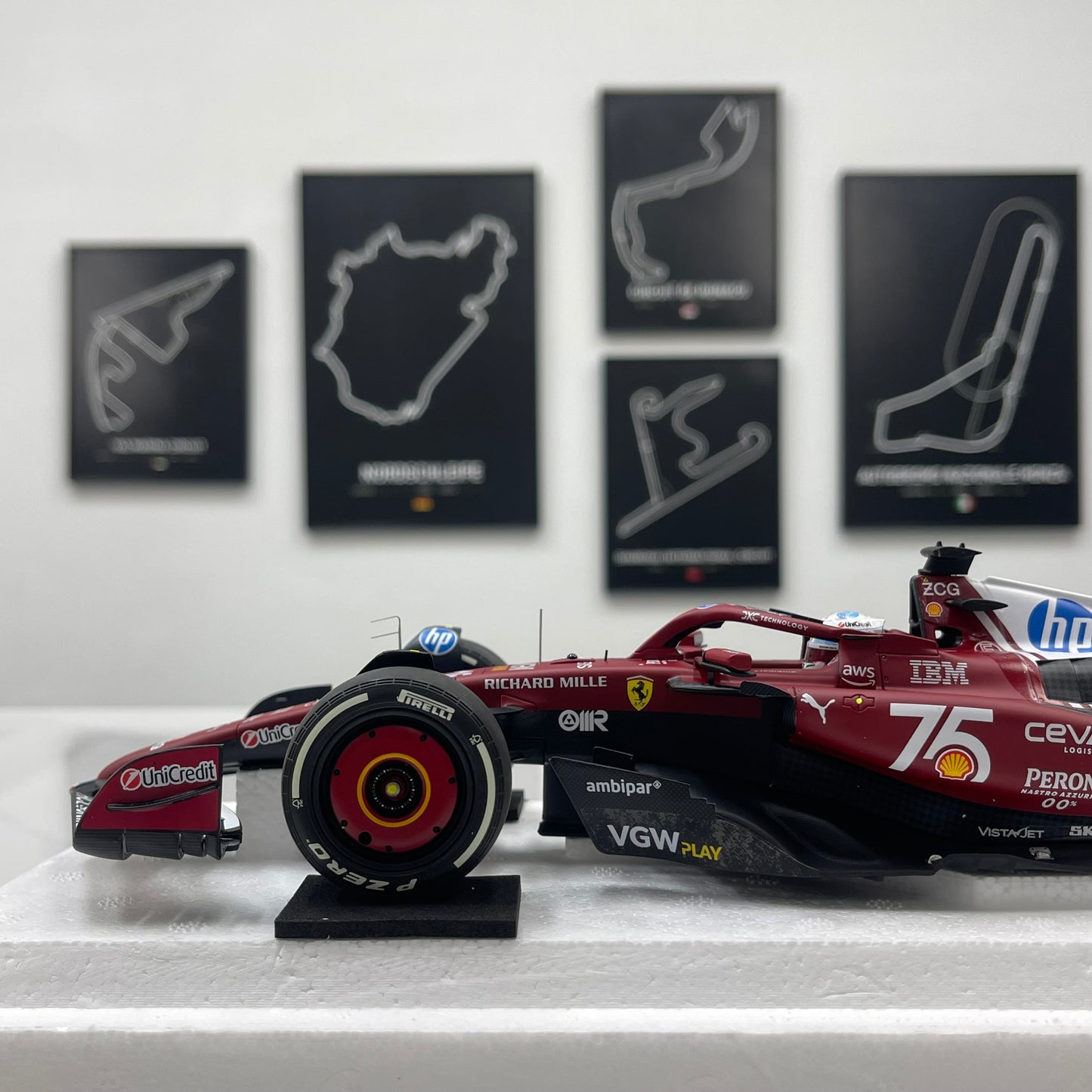 BBR 1:18 Ferrari SF25 F1 Car — Monaco GP 2nd Place (#16) — P18267C16