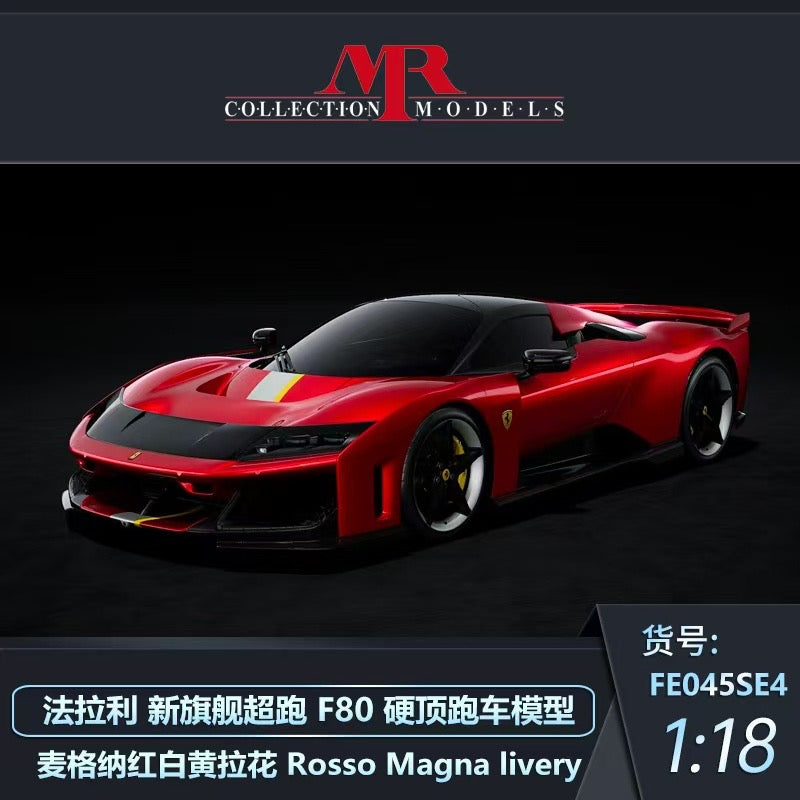 Colección de adornos de modelos de coches de simulación Ferrari F80 de edición limitada MR 1/18