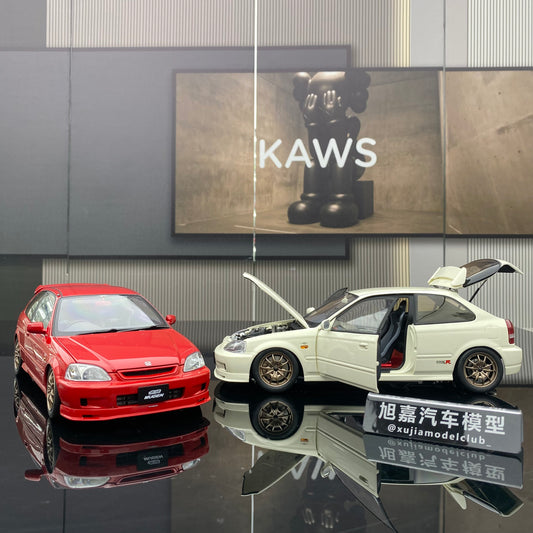 MH 1/18 Honda Civic EK9 Alloy Fully Open Simulation Car Model Ornaments