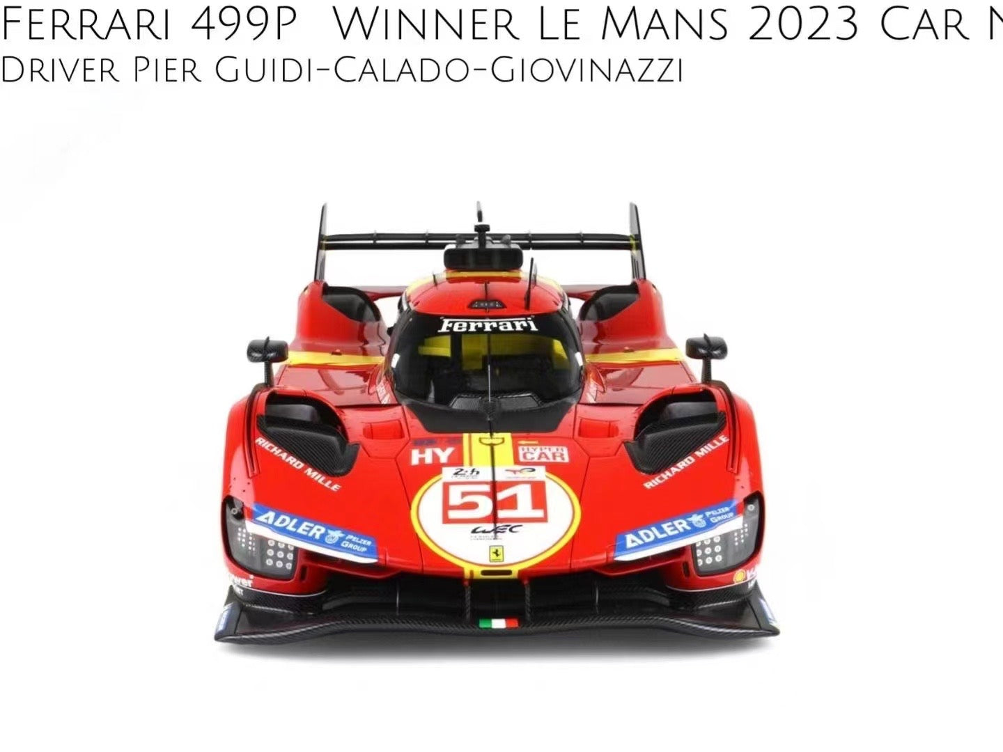 BBR 1/12 Ferrari 499P 2023 Le Mans Endurance Race 51 Limited Edition Car Model