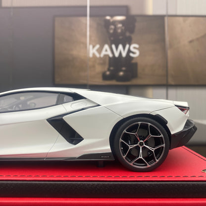 Colección de adornos de simulación de coche Lamborghini Reveulto Starlight White a escala 1/18