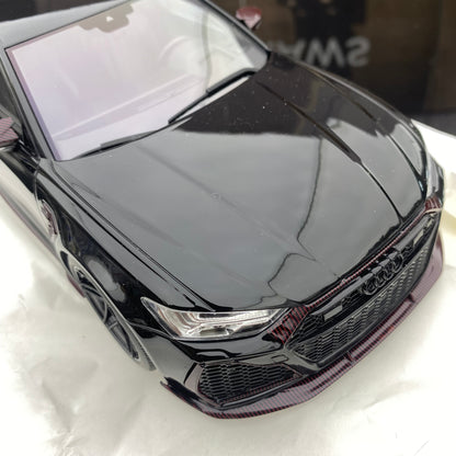 Adorno de coche de simulación Audi RS6 en olla de cocción lenta negra TopSpeed ​​1/18 ABT