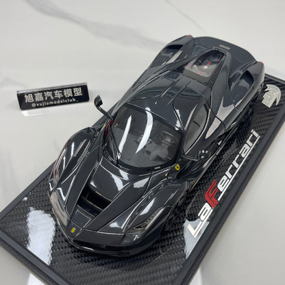 BBR 1/18 Ferrari LaFerrari, Alloy Alloy Fully Open, Carbon Fiber Sole, Black Knight BBR182244A