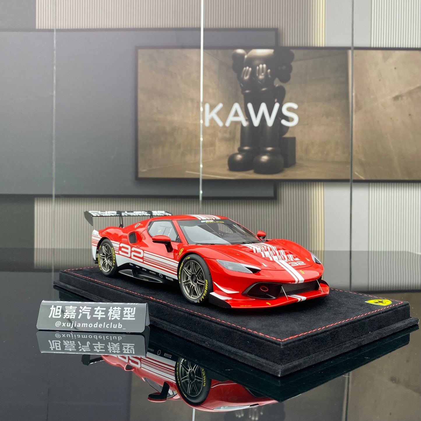BBR 1/18 Ferrari 296 Challenge Track Edition Simulation Car Model Ornaments