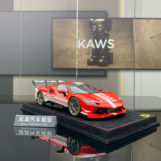 BBR 1/18 Ferrari 296 Challenge Track Edition Simulation Car Model Ornaments