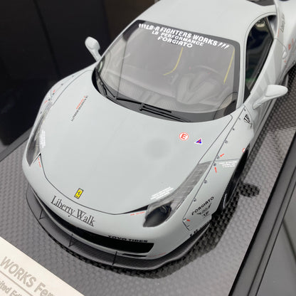 BBA CAR MODEL 1/18 Ferrari 458 modified gray simulation car model