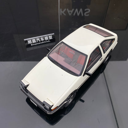 OTTO 1/18 Toyota SPRINTER TRUENO AE86 jumping light version white limited edition car model ornaments
