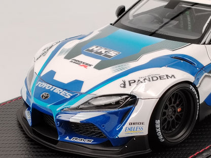 Ignition Model 1/18 Toyota PANDEM SUPRA A90 White and Blue IG2763
