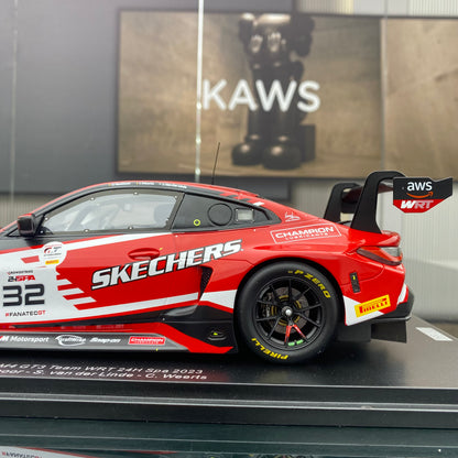 SPARK 1/18 BMW M4 GT3 WRT Team 2023 Spa Endurance Race No. 32 Red Paint Simulation Car Model Ornament