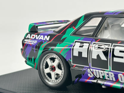 Ignition Model 1/18 Nissan R32 HKS SKYLINE #87 black and green paint simulation model