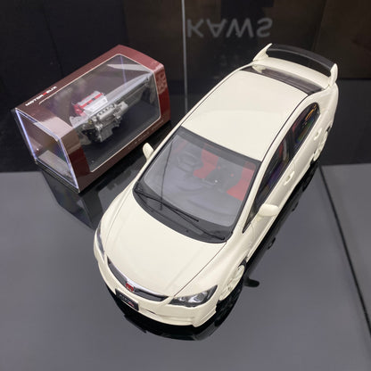 MH 1/18 Honda Civic Type R FD2 alloy full-open 2007 simulation car model collection gift