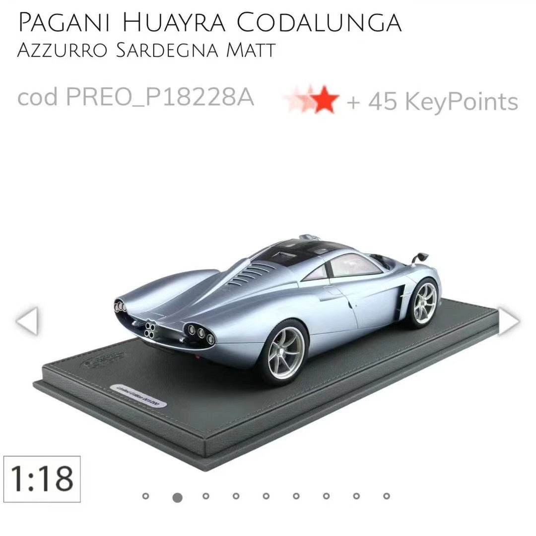 BBR 1/18 Pagani Huayra Codalunga
Azzurro Sardegna Matt