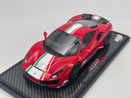 BBR 1/18 Ferrari 488 Pista Piloti 51# Standard Red Simulation Car Model