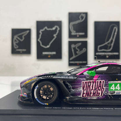 TopSpeed 1/18 Aston Martin Vantage GT3 Evo #44 Magnus Racing Black/Purple Livery (TS0690)