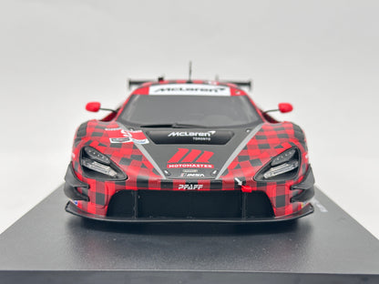 TOPSPEED 1/18 McLaren 720S GT3 Evo #9 Pfaff Motorsports Plaid Red Plaid Resin Model
