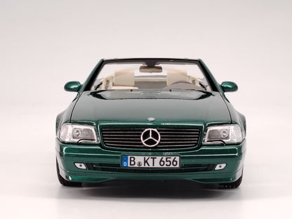 Norev 1/18 Mercedes SL500 1999 Metallic Green Alloy Full Opening Car Model