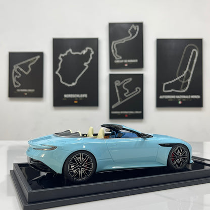 MOTORHELIX 1/18 Aston Martin DB12 Volante (Convertible) – Glass Blue – MH397
