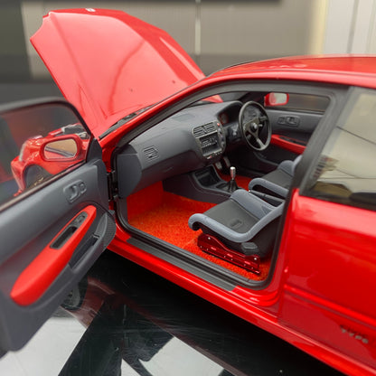 MH 1/18 Honda Civic EK9 Alloy Fully Open Simulation Car Model Ornaments