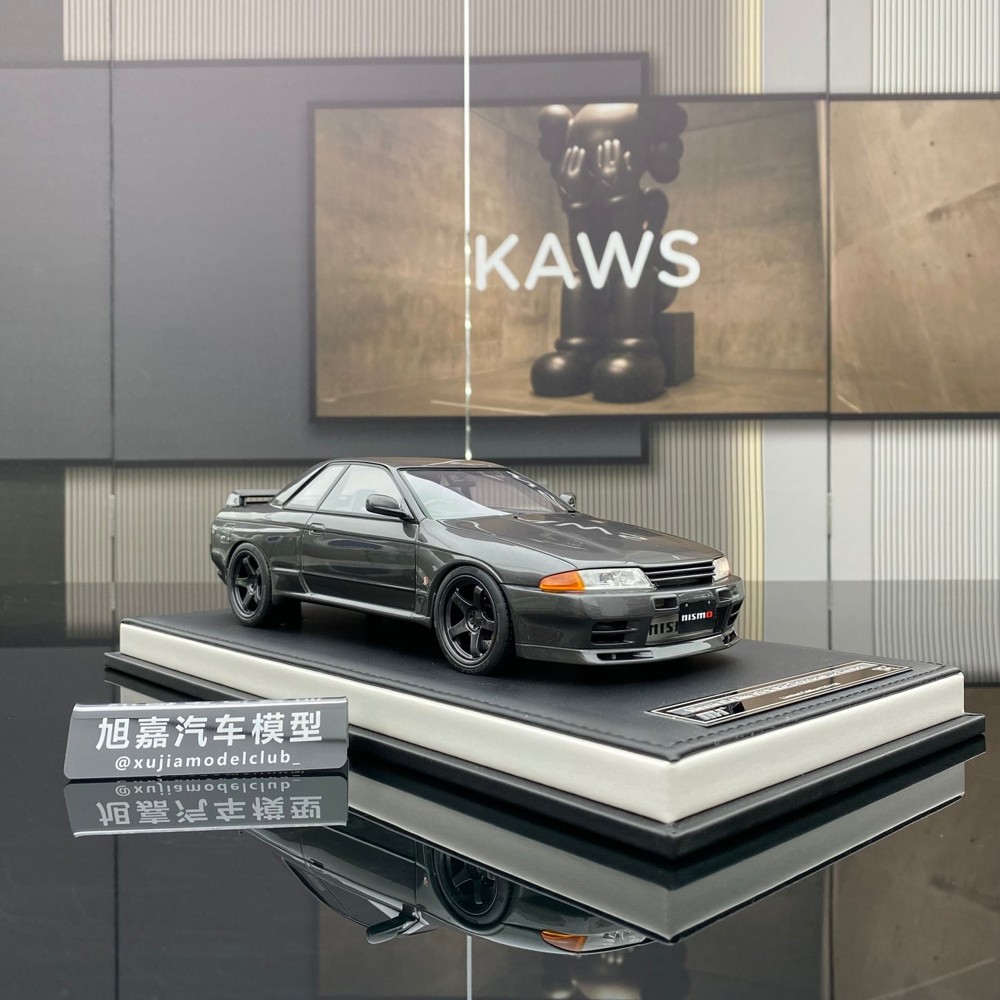 MH 1/18 Nissan Skyline GT-R(R32)Customized Version Gun Gray Metallic Car Model